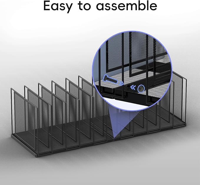 File Organizer for Desk, 11-Section Vertical File Sorter, Paper Holder - Image 4