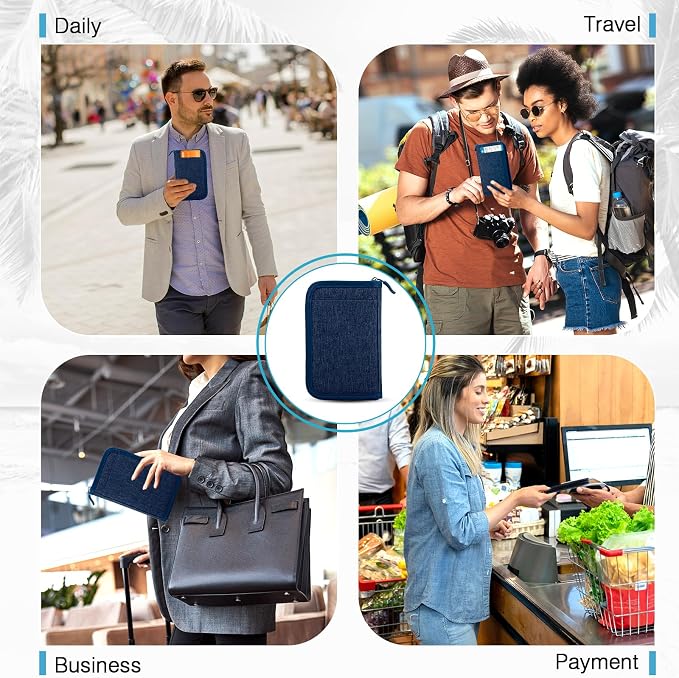 Single Passport Holder for Travel, RFID Travel Document Organizer for Women - Image 6