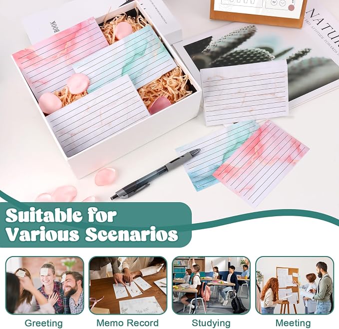 300 Pack Colored Index Cards 3x5 Marble Notecards Lined FlashCards - Image 5
