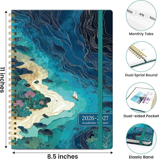 Planner 2026-2027, Hardcover Monthly and Weekly Academic Planner July 2026 - Image 4