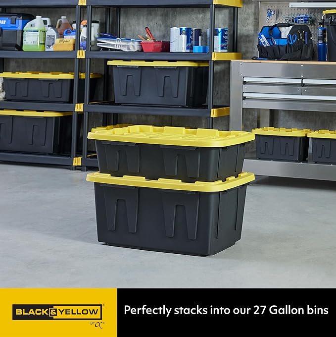 CX BLACK & YELLOW�, 15-Gallon Heavy Duty Tough Storage Container & Snap-Tight - Image 4