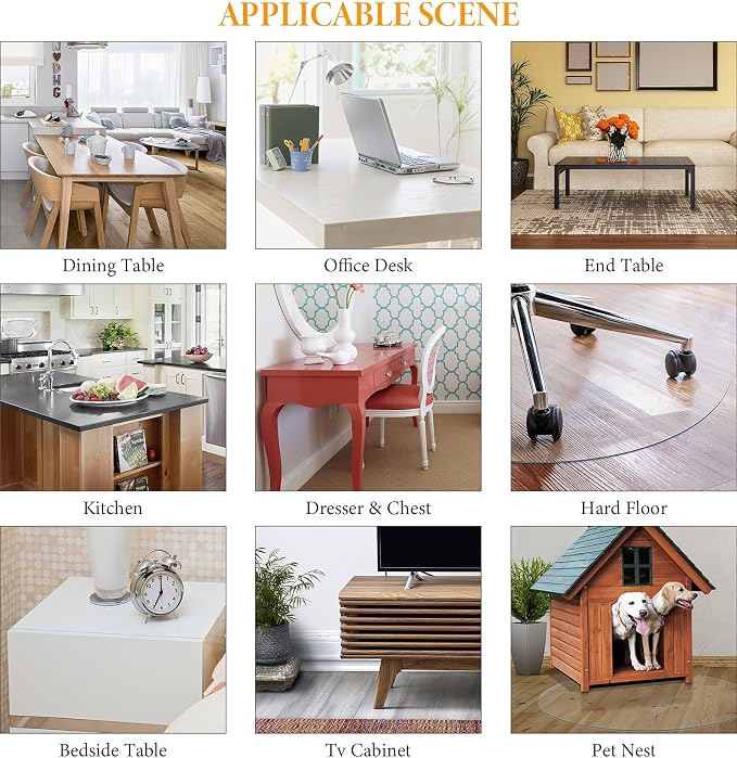 Deep Dream 1.5mm Clear Desk Cover Protector, 18×48 Inch Clear Desk Cover - Image 7