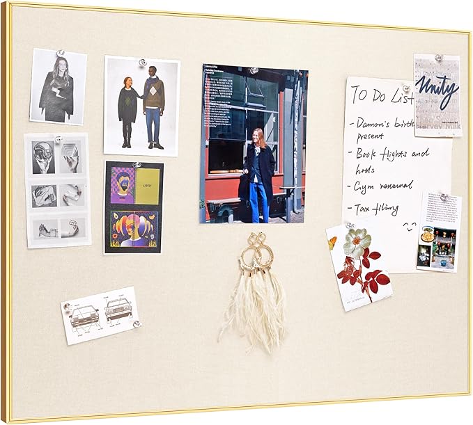 Lightomorrow Bulletin Board 24 x 18 inches, Oatmeal White Pin Board by Lightomorrow