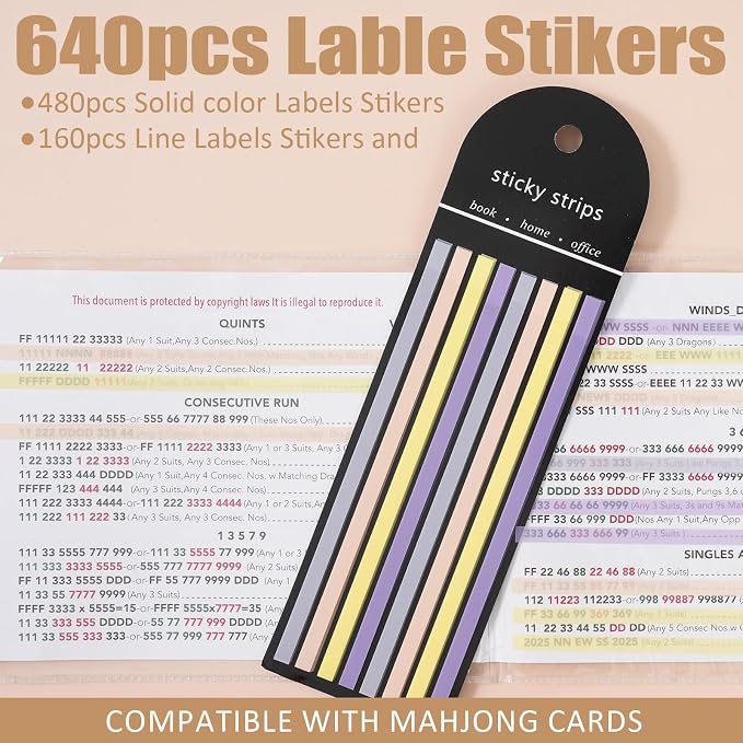 640 pcs Mahjong Card Line Finder Highlighter Tape, Mahjong Line Highlighter - Image 3