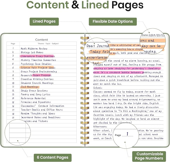 ZOTIA Lined Spiral Journal Notebook - Image 3