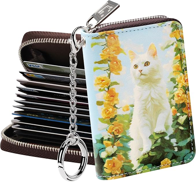 FurArt Zipper Wallet Women, RFID Blocking Credit Card Wallet, Business Card by FurArt