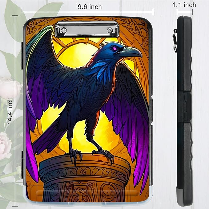 Eagle with Purple Wings A4 Clipboard with Storage Pen Holder, Clipboards - Image 3
