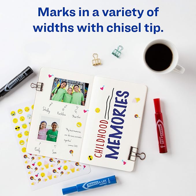 Avery Marks-A-Lot Permanent Markers, Regular Desk-Style Size, Chisel Tip - Image 3