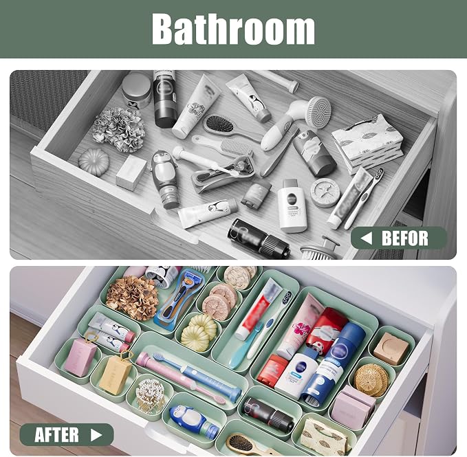 Drawer Organizers Bins 18 PCS for Bathroom Makeup Desk Office | - Image 7