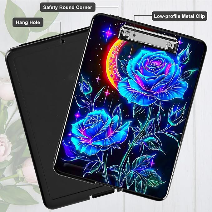 Blue Rose Moon A4 Clipboard - Image 5