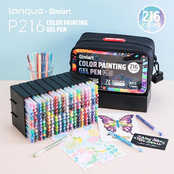 Languo 216 Colors Acrylic Gel Pens - Image 2