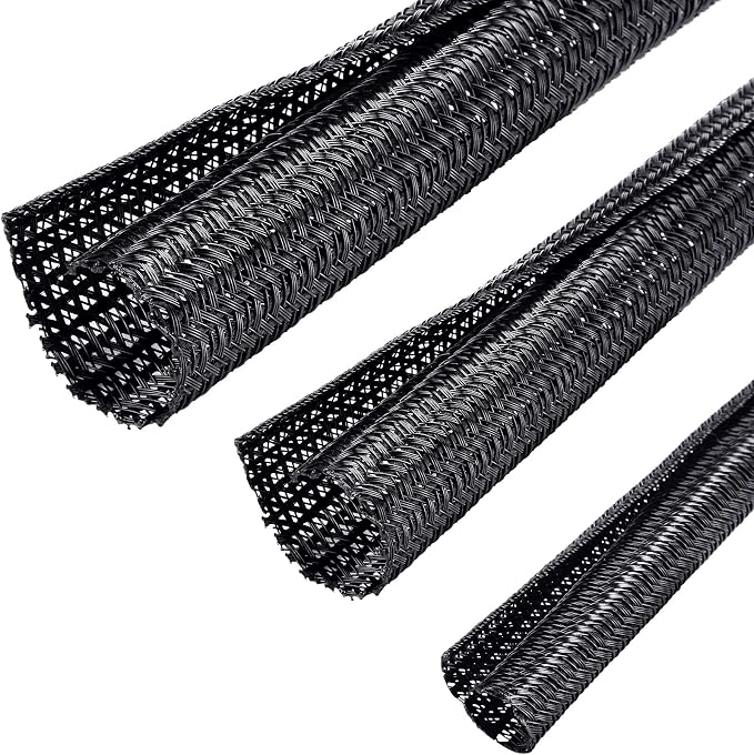 Boao 3 Pieces Cord Protector Wire Loom Tubing Cable Sleeve Split Sleeving by Boao