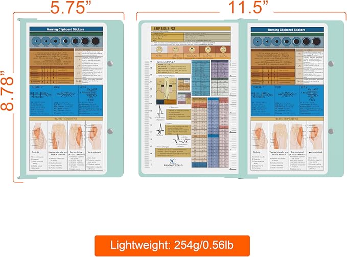Nursing Clipboard with Nursing and Medical Edition Cheat Sheets Nursing School - Image 3
