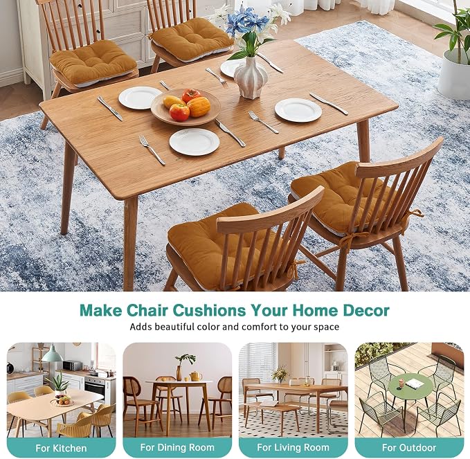 BETU Chair Cushions for Dining Chairs Set of 4, Thick Kitchen Table Chair Pads - Image 7