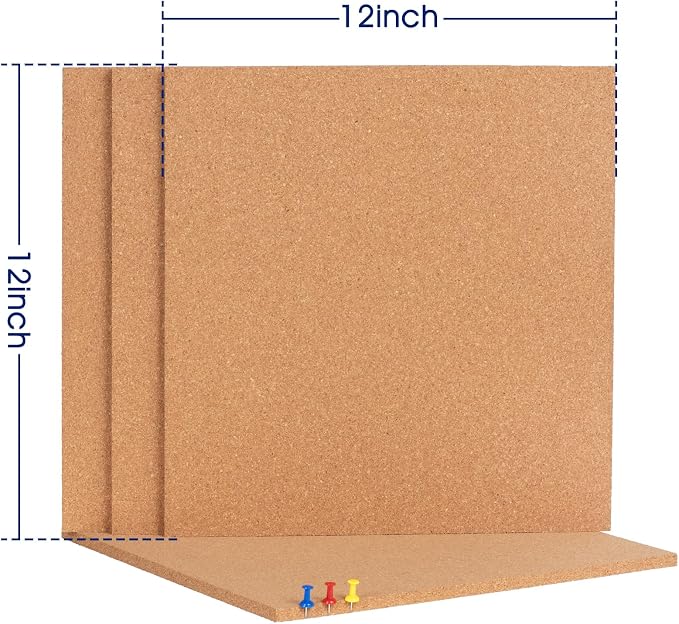 Cork Bulletin Square Board for Walls - Image 4