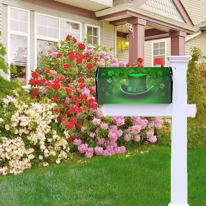 Ouqiuwa Three Leaf Clover Welcome Magnetic Mailbox Cover, St Patrick's Day - Image 9