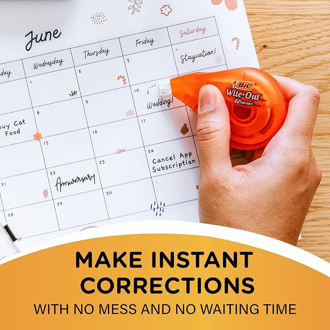 BIC Wite-Out Brand EZ Correct Correction Tape, Clean & Easy To Use, - Image 3