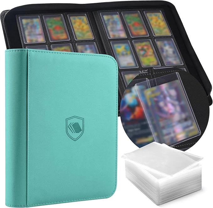 Toploader Binder, Holds 360 Toploaders, 100 Toploaders INCLUDED, 9-Pocket PU by Pemocyny