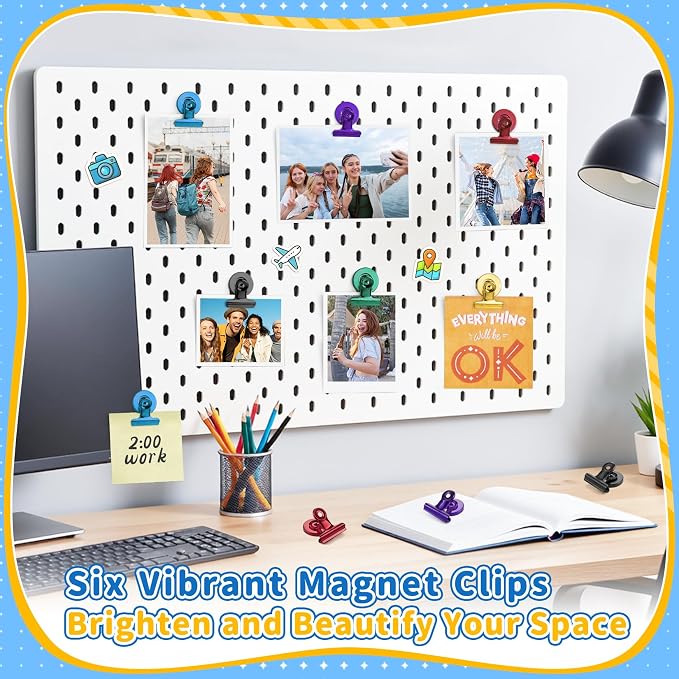 Grtard 100 Pack Magnetic Clips, Mixed Color Magnet Clips - Image 3