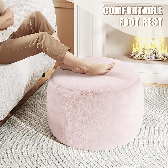 Gericco Round Stuffed Pouf Ottoman - Image 4