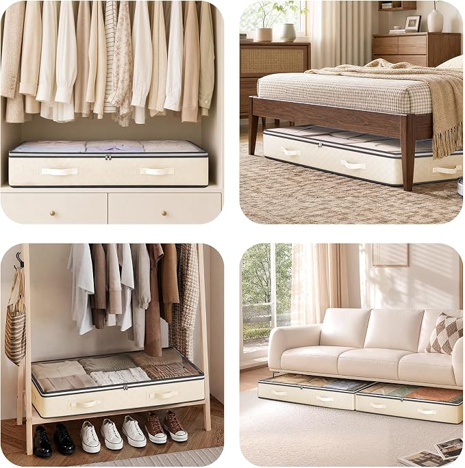 Budding Joy 6 Pack 90L Under bed Storage Containers Organizer Large Capacity - Image 8