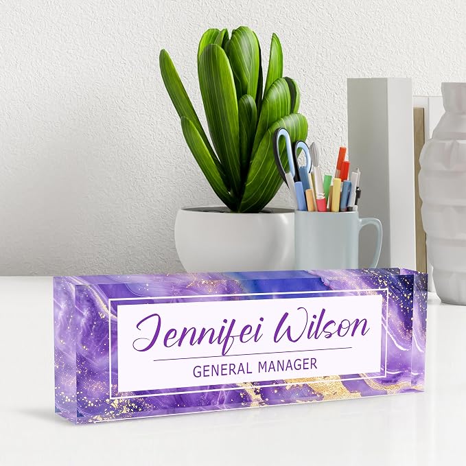 Custom Acrylic Name Plate for Office, Personalized Desk Decor for Women & Men - Image 3