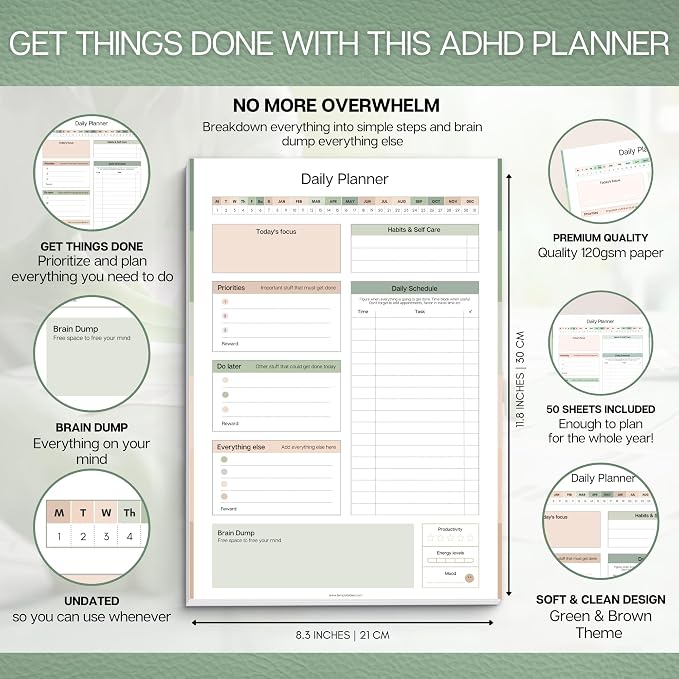 ADHD Daily Planner Notepad for Neurodivergent Adults - Image 2
