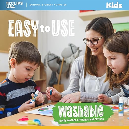 Glue Sticks Bulk (48 Pack), Washable Glue Sticks for Kids, Craft Glue for School Supplies, .28 oz, 8 Grams (48 Pack)-DeskLoop Office