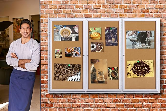 INNOVART Enclosed Bulletin Board 96”x48”, Lockable Cork Noticeboard - Image 9