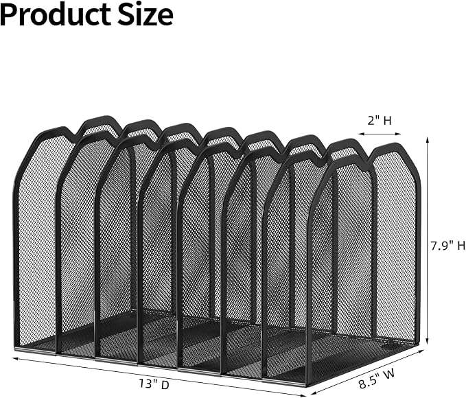 FANXIYQ Black 7-Section File Folder Organizer - Image 3