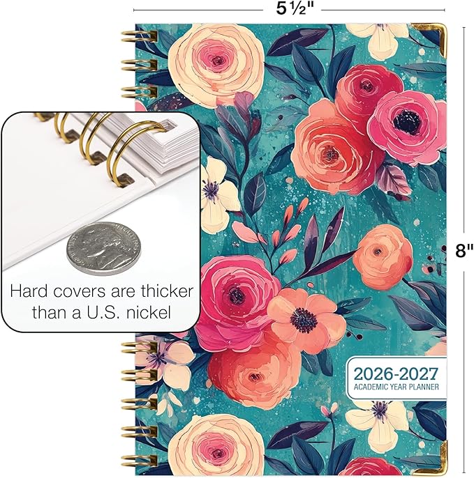 HARDCOVER Academic Year 2026-2027 Planner: 14 Months 5.5"x 8" Daily Weekly - Image 3