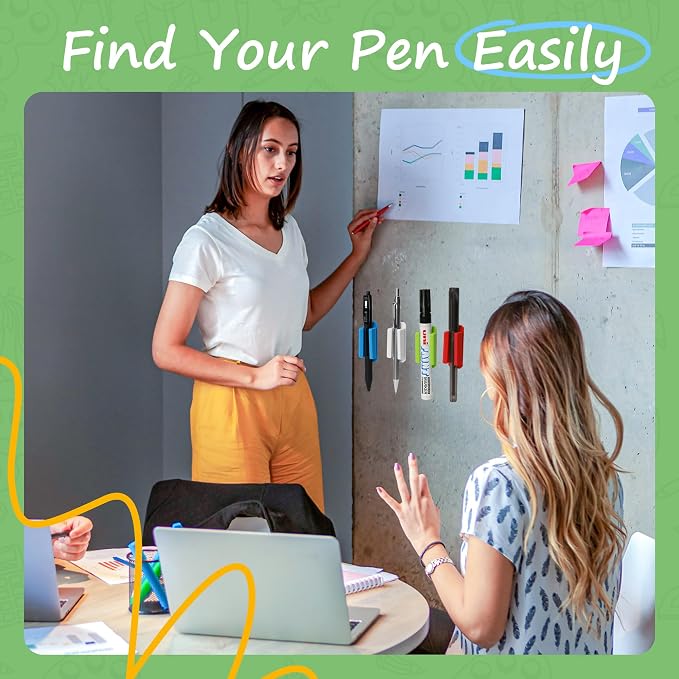 Pen Holder Set of 10, Adhesive Silicone Pen Holder - Image 3