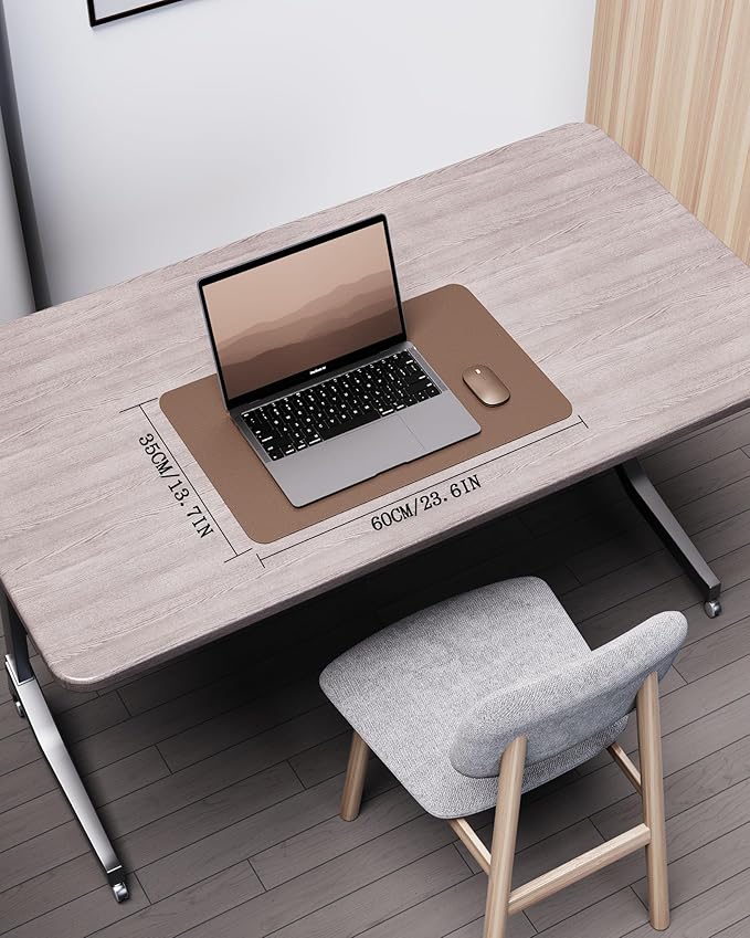 YSAGi Double-Sided Desk Pad, Leather Desk Mat, Eco Cork Desk Pad Protector - Image 2