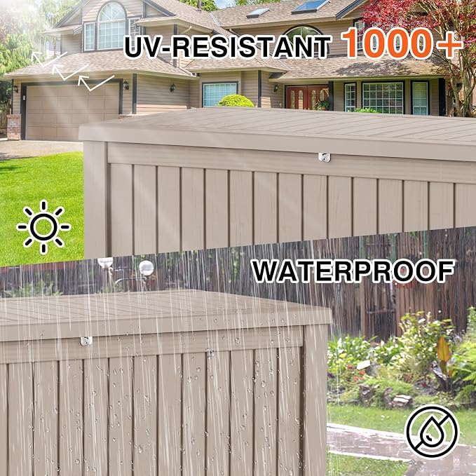 Decksplore 180 Gallon Outdoor Storage Box Waterproof Lockable Resin Deck Box - Image 2