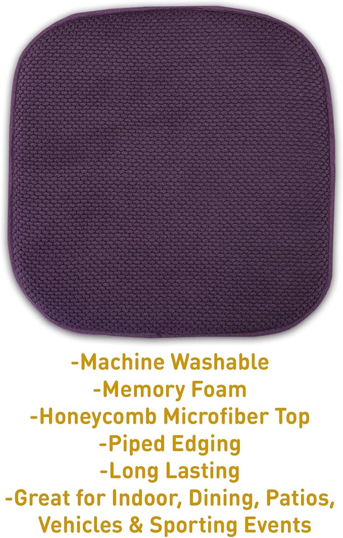 Sweet Home Collection Cushion Memory Foam Chair Pads Honeycomb Nonslip Back - Image 3