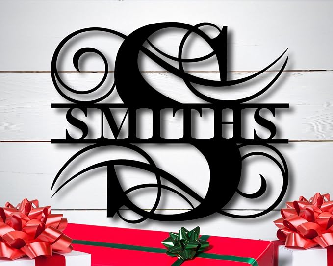 Personalized Metal Name Signs, Split Letter Monogram Wall Decor, Custom Last - Image 2