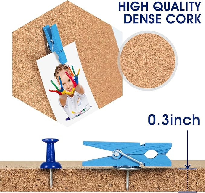 Cork Bulletin Square Board for Walls - Image 3