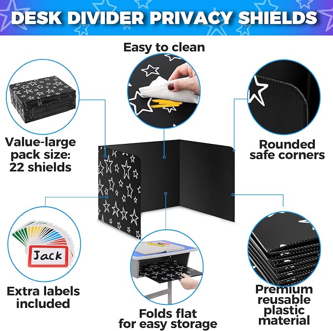 22-Pack Desk Dividers for Students - Image 2