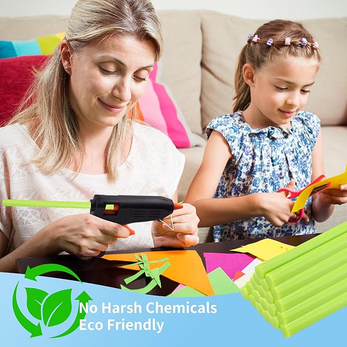 MATUFF Light Green hot Glue Sticks Full Size 0.43” Dia x 8” Long, 52 pcs Hot melt Adhesive Glue Sticks, All-Purpose Colored Glue Gun Sticks for Christmas Decoration Crafts Arts School Repair Bonding-DeskLoop Office