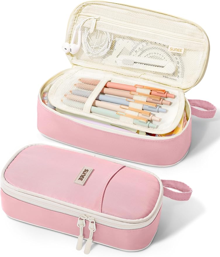 SUNEE Cute Pencil Case, Aesthetic Pen Pouch, Colored Large Pencil Bag by SUNEE