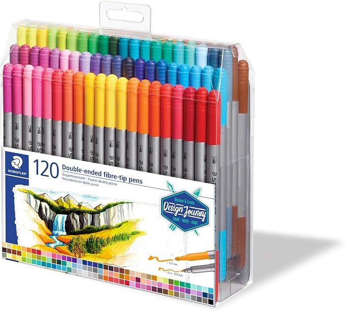 Staedtler Double-Ended Fiber-Tip Pens, Non-Permanent Ink, Fine & Bold Writing - Image 7