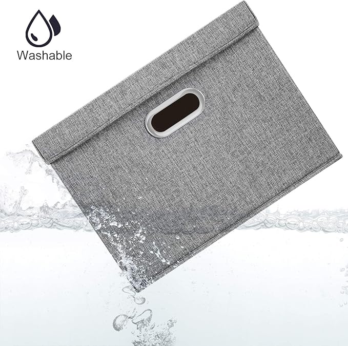 TYEERS Large Collapsible Storage Bins with Lids, Organization Bins for Closet Storage, Clothes Storage, Folding Storage Box with Lids for Home Office Storage - 2 Pack - Gray-DeskLoop Office