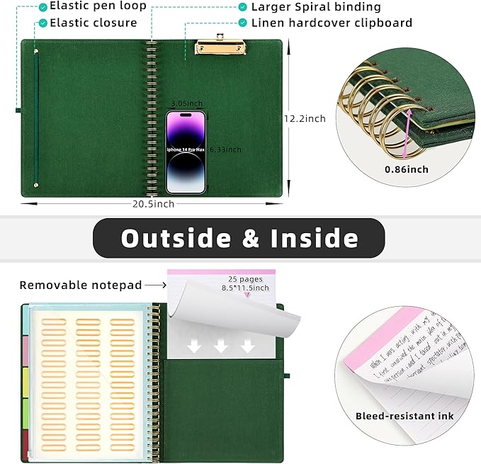 Ospelelf Foldable Spiral Clipboard Folio - Image 3