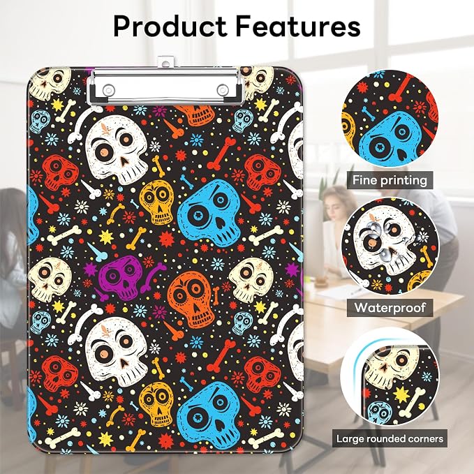 Luminzo Plastic Cute Clipboard Low-Profile Metal Clip, A4 Letter Size 9 x 12.5 - Image 6