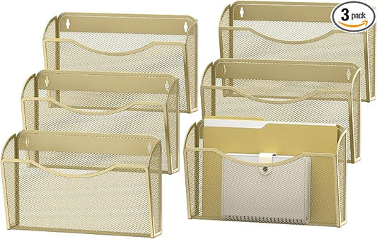 MINDEPOT Wall File Organizer, Hanging Wall Mounted File Folder Binder Holder by MINDEPOT