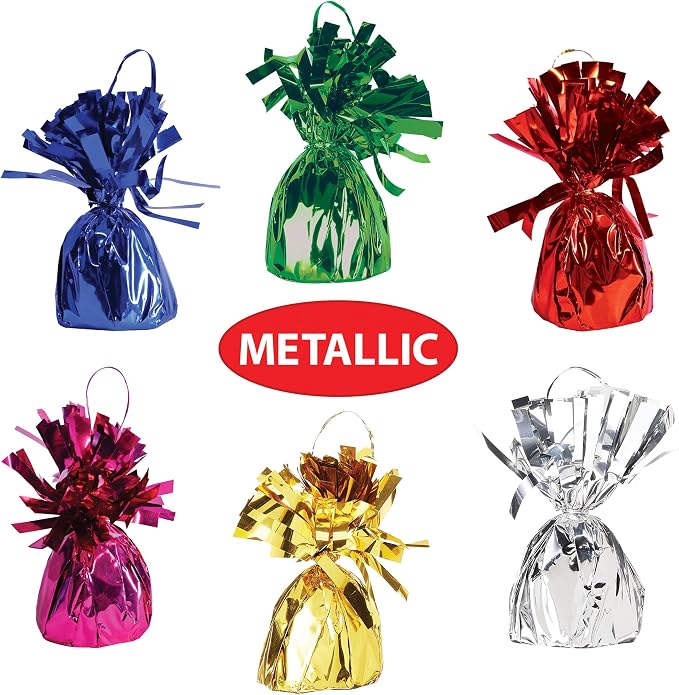 Beistle Metallic Wrapped Balloon Weights – 12 Pack, Party Décor - Image 6
