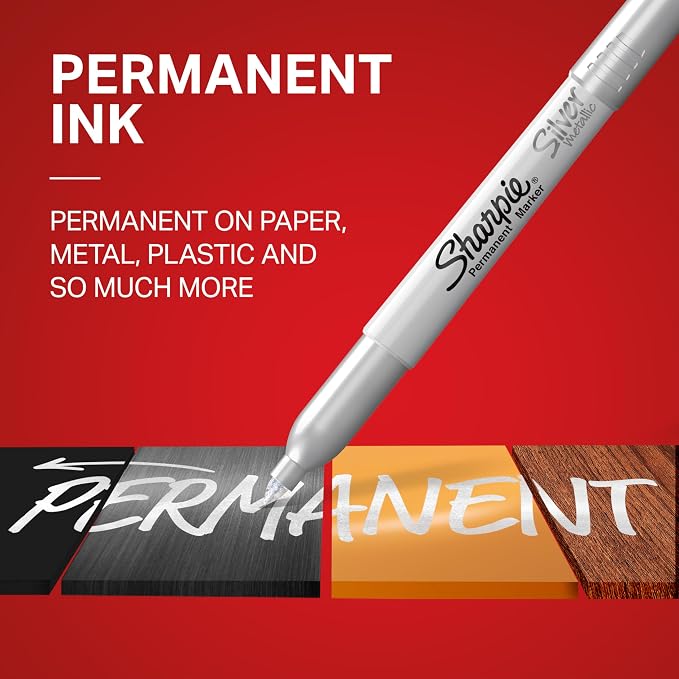 Sharpie Metallic Permanent Markers, Fine Point, Arts & Crafts - Image 2