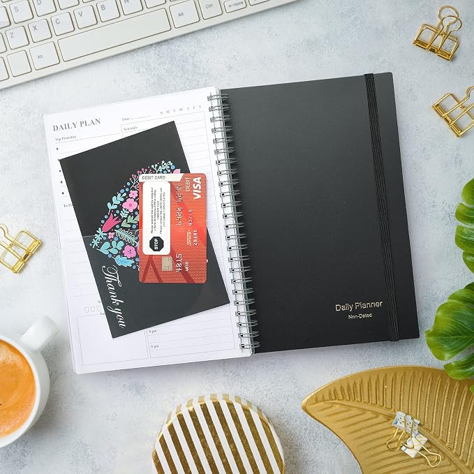 Daily Planner Undated, Asten To Do List Notebook Hourly Schedules Spiral - Image 8