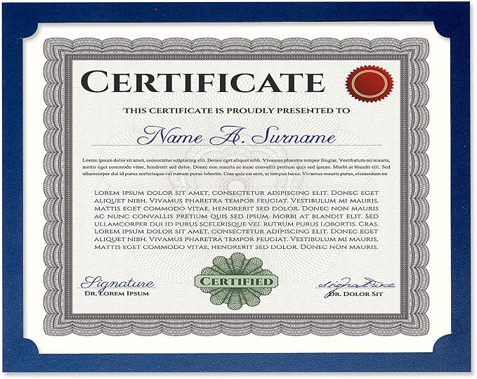 Plain Blue Certificate Holders - Image 3