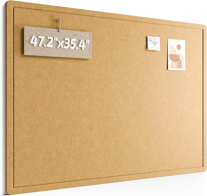 Fluxynara Large Bulletin Board, 47.2" x 35.4" Cork Board Alternative by FLUXYNARA